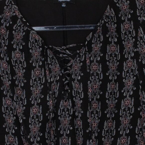 Madewell Lace Up Mini Dress in Burnished Floral  Womens Size 12 - Picture 7 of 11